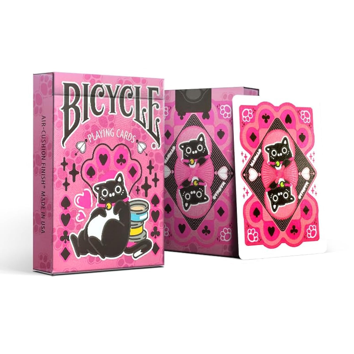 Bicycle Cat Cute Kawaii Anime Pet Playing Cards, Pink