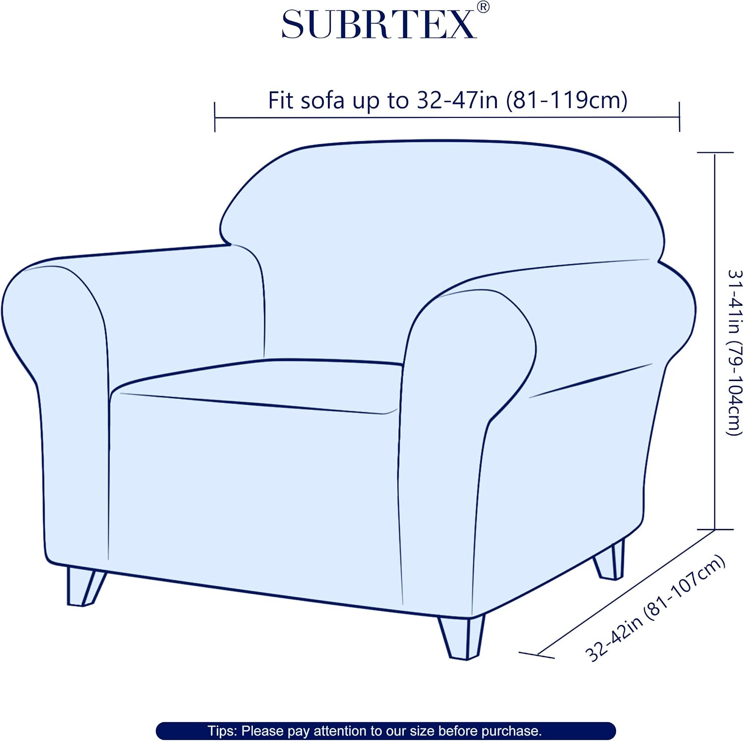 subrtex 1-Piece Striped Jacquard Sofa Slipcover, Spandex Stretch Couch Sofa Cover - Image 4