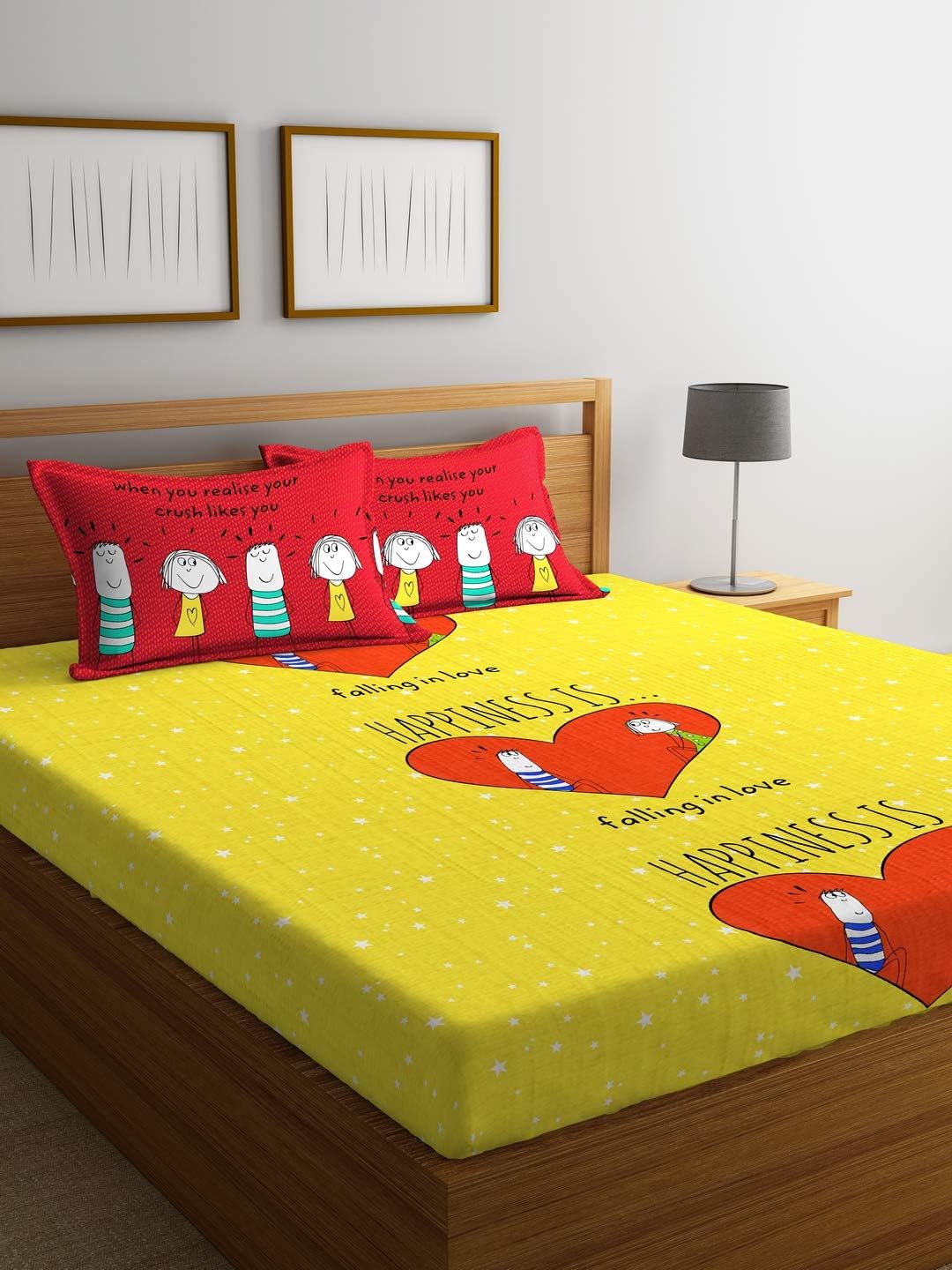 PorticoHappiness Queen Bedsheet, Multi-Colour, 150 X 198cm, 8101921