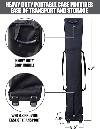 Miniatura 8 de GigaTent Toldo desplegable blanco de 10 x 10 pies, resistente a la lluvia y al agua, ignífugo, altura ajustable de hasta 130 pulgadas, marco de