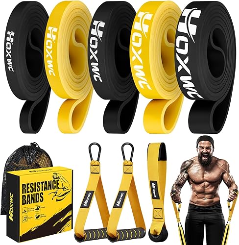 Bandas de resistencia, banda de resistencia resistente con anclaje de puerta, asas, bandas de ejercicio para entrenar hombres y mujeres, ideal para