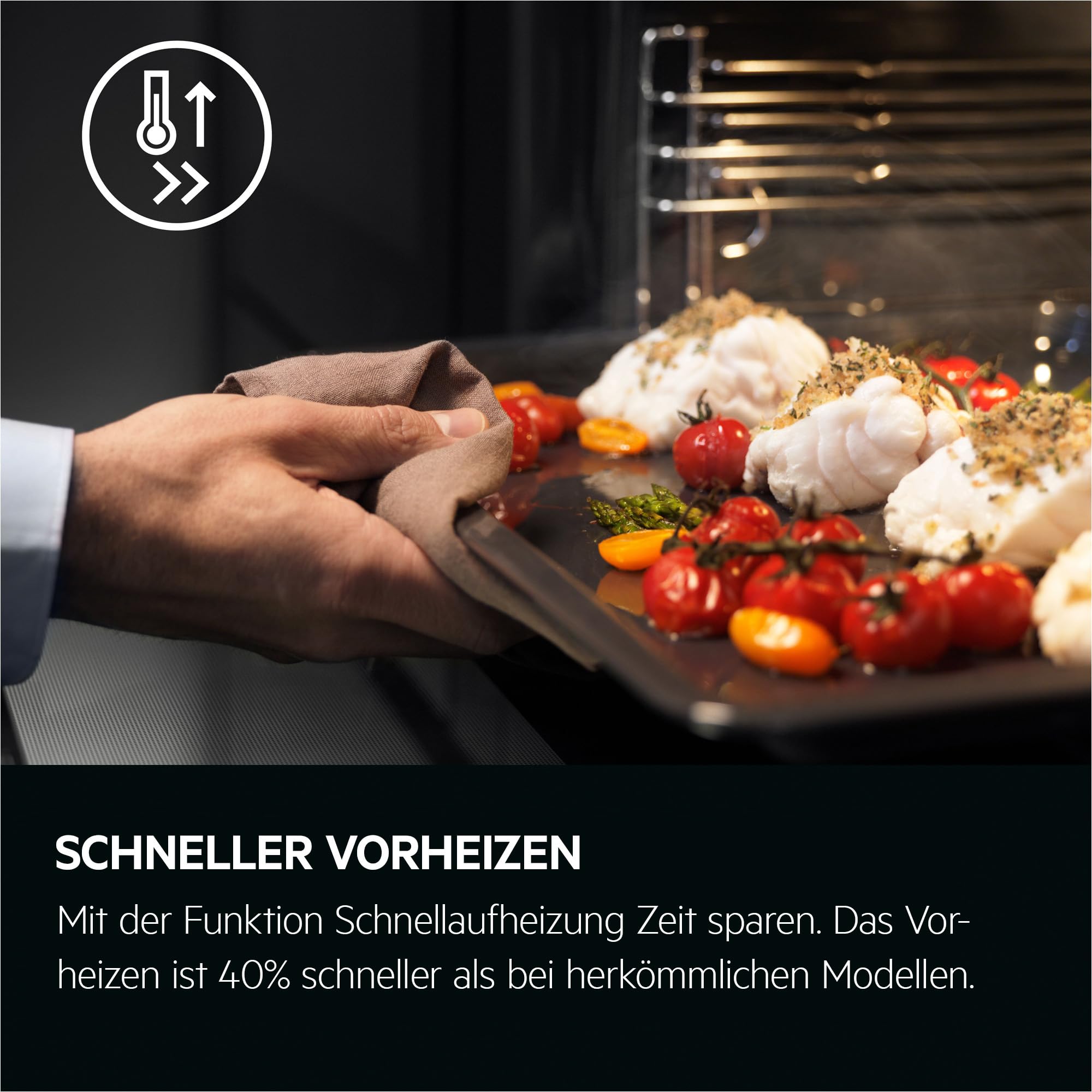 AEG Einbaubackofen Serie 5 Ringheißluft Pyrolyse Selbstreinigung 45 Automatikprogramme LED-Touchdisplay Edelstahl OU5PB40ZSM