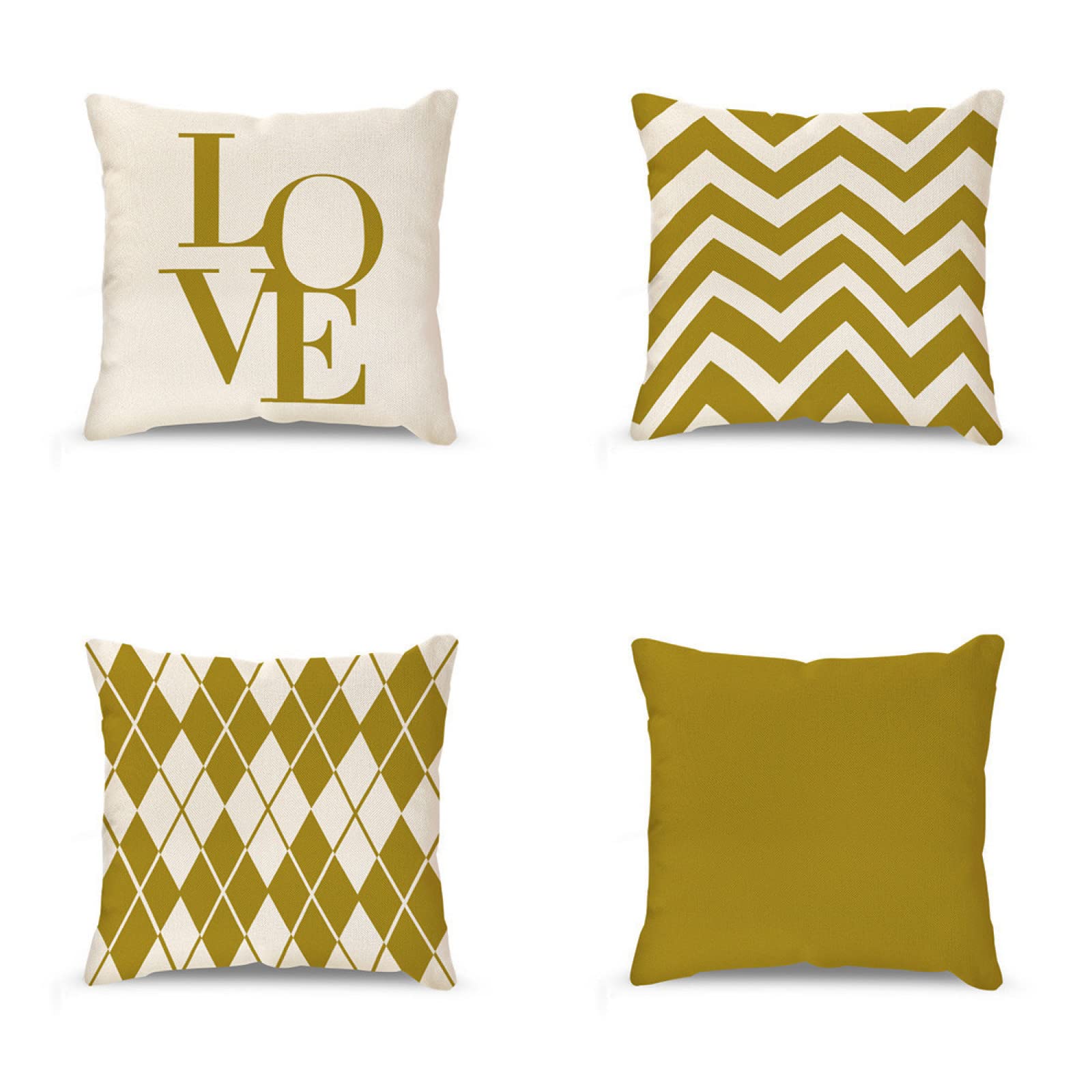 Housse de coussin 55x55cm en lin jaune pour illuminer votre salon et votre jardin