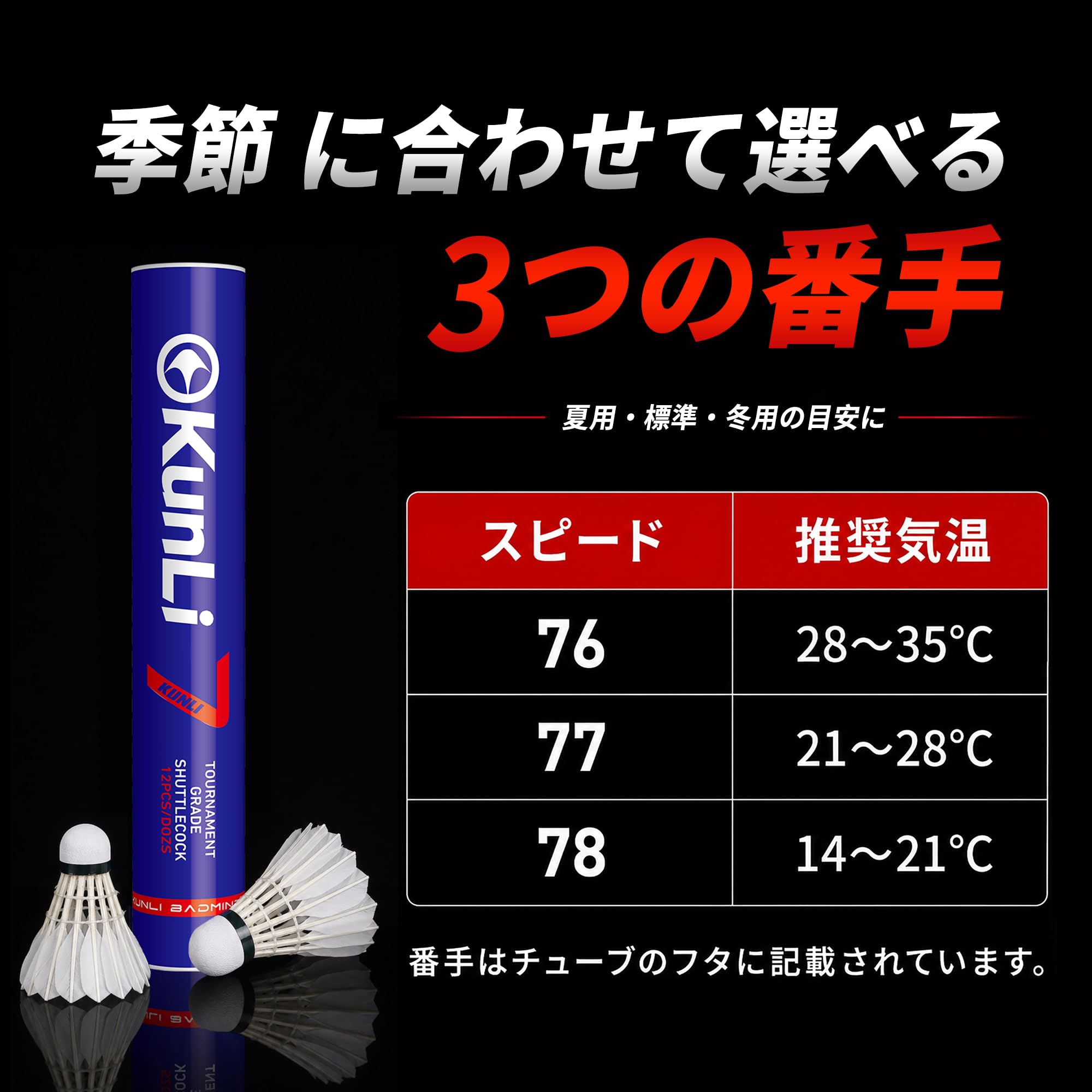 Amazon | kunli バドミントンバーディーズフェザーシャトルコック 12個