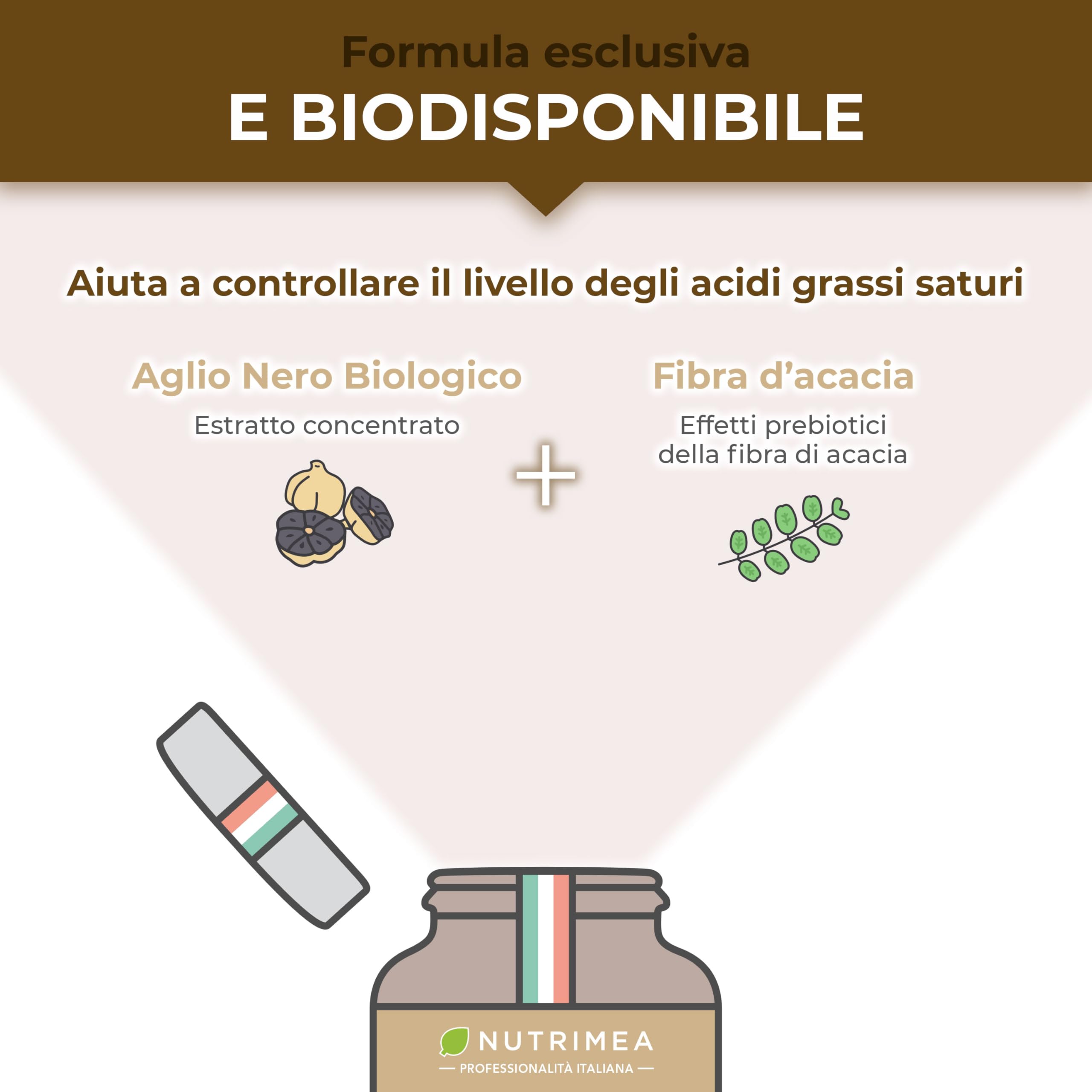 Aglio Nero Fermentato Biologico | Integratore Alimentare | 250 mg | Supporta la Circolazione | Antiossidante Naturale | 90 Capsule | Nutrimea