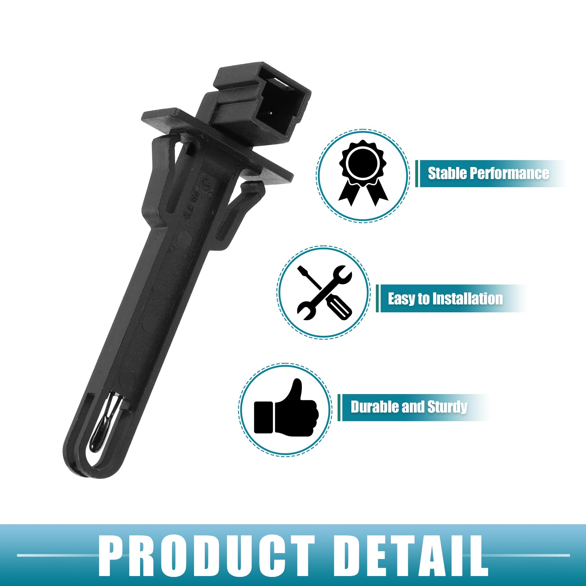 A ABSOPRO Sensore Di Temperatura Dell'Aria No.5Q0907543A Per Audi A3 15-23 | Plastica Nero 2 Pin 7,1x2,5 Cm Funzione Regola Ventola Accessorio Per Audi Q3 19-23, Per Audi TT 16-23