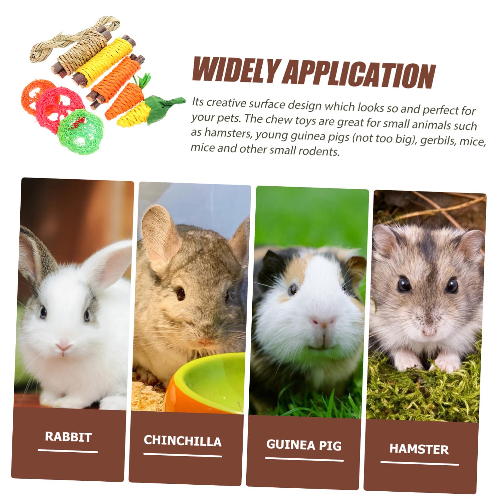 minkissy 4sätze Bunny Zahnpflege Spielzeug Set Teiliges Kauspielzeug Für Hamster Meerschweinchen Und Kaninchen Fördert Und Spielspaß Innenräumen