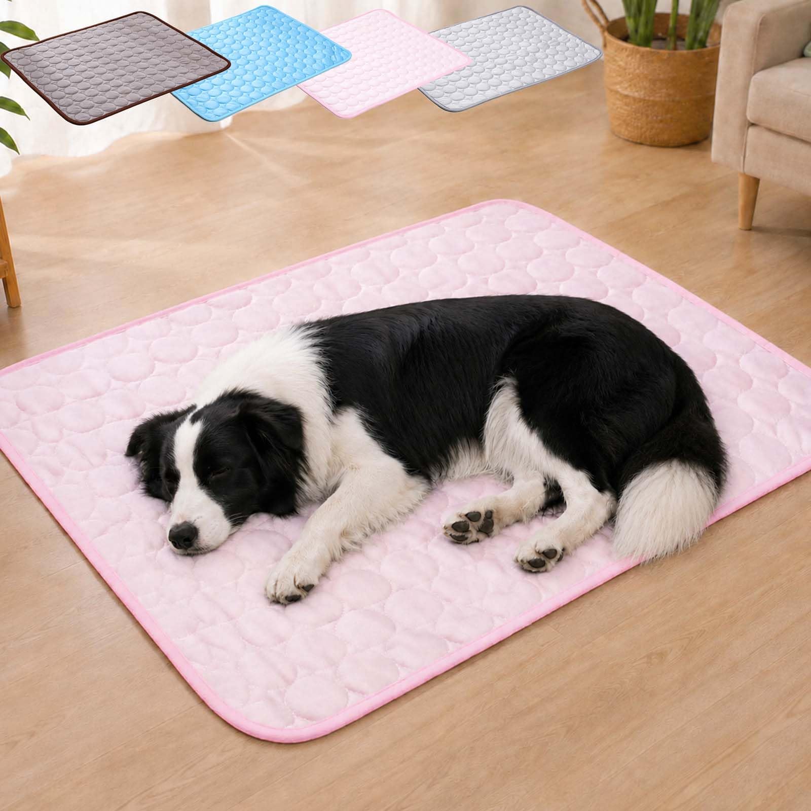 Leyof KüHlende Decke Hund,KüHlmatte Hund Katze Ohne GelfüLlung,Waschbar, Atmungsaktiv,KüHlkissen,Sommer, HeißEs Wetter FüR Zuhause Unterwegs Oder Im Auto (Rosa,150x100 cm)