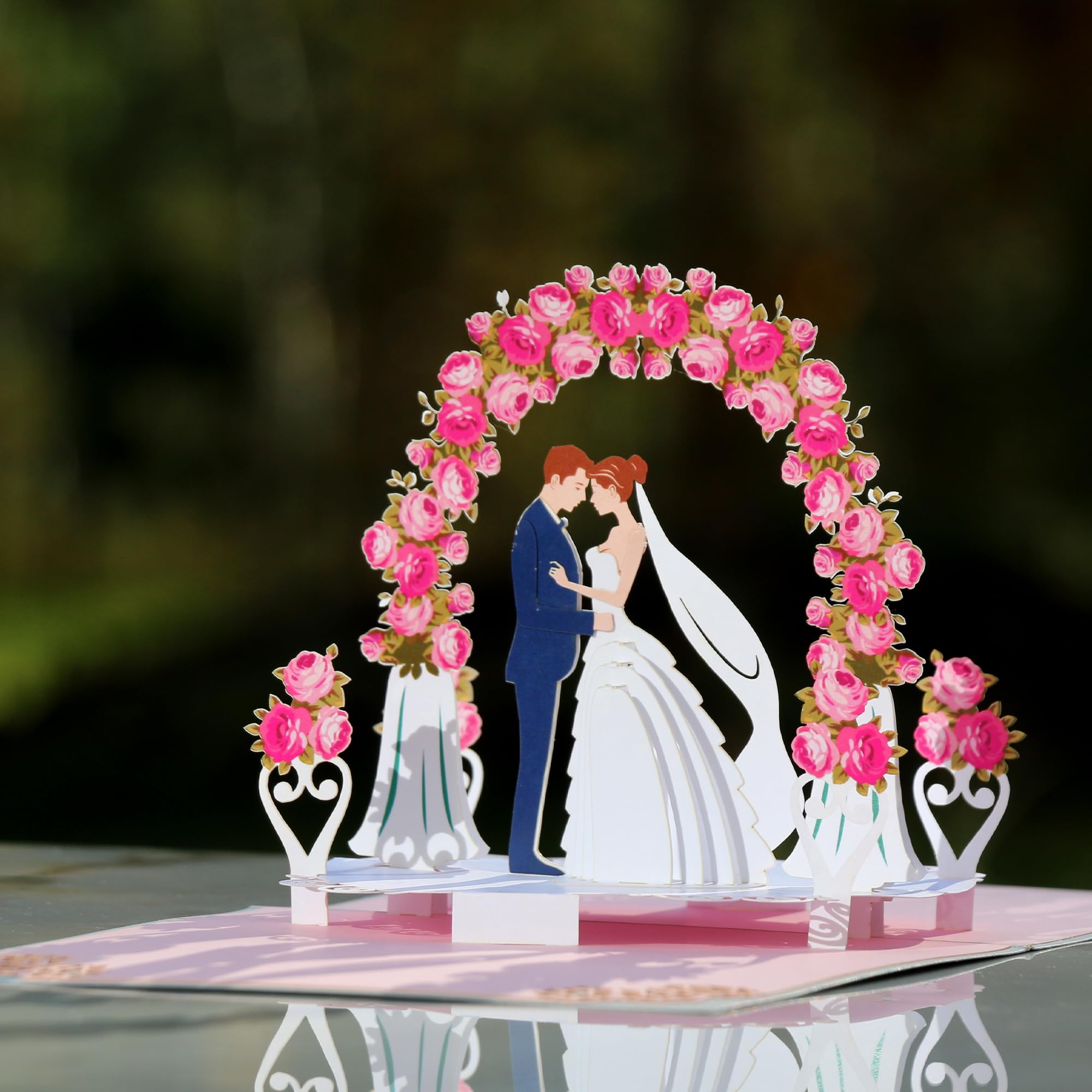 HAPPY GIFTERS Wedding Pop Up Cards, Bridal Shower Card 3D Greeting Pop Out Surprise, Handmade Gifts for Husband Wife, Parents - Image 3