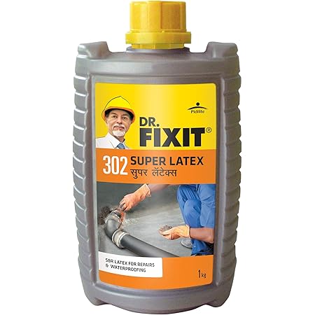 Dr Fixit 301 Sbr Latex Pidicrete Urp Sbr Latex For Waterproofing Repairs 1kg Grey 1pc Waterproofing For Roofs Walls Columns Beams Chajjas Bathrooms Terraces Amazon In Home Improvement