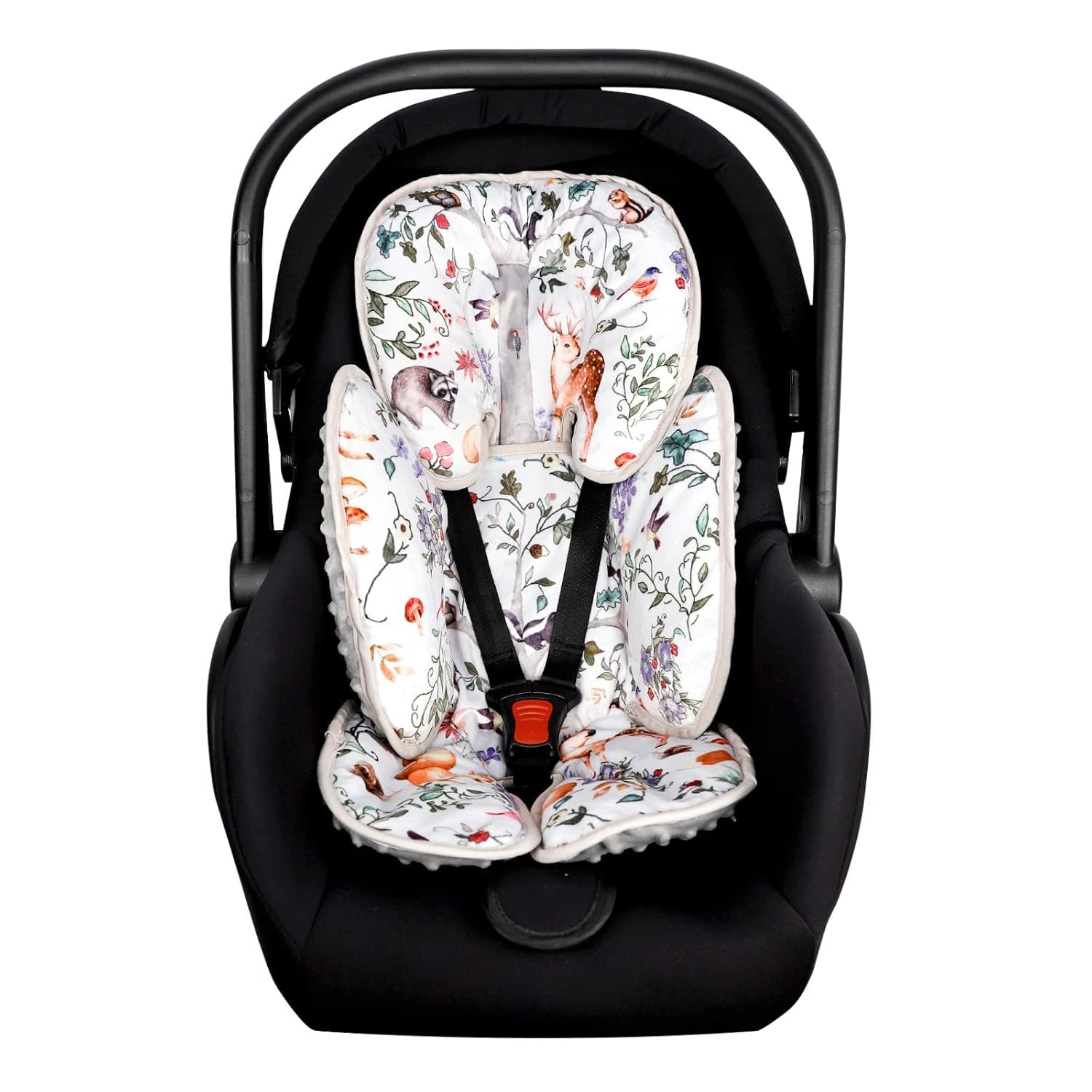 TANOFAR Coussin de siège auto 2-en-1 pour nouveau-né, support de tête pour siège auto bébé filles garçons, coussin de soutien de tête extra doux pour siège auto bébé, poussettes, rebondisseurs