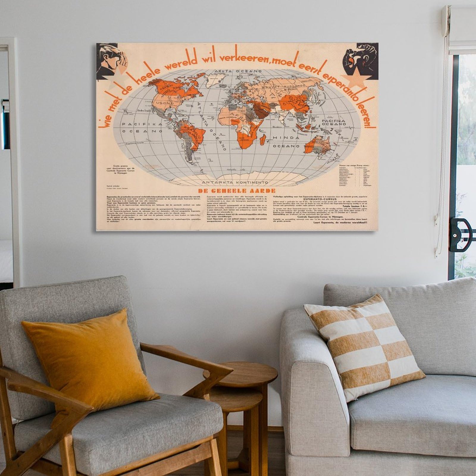 Amazon.com - Old Esperanto World Map, 1930 - Chart from The