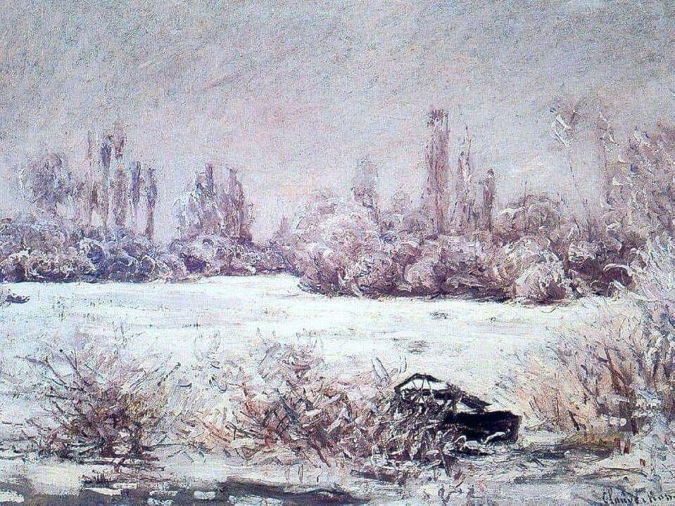 Tableau Claude Monet le givre pour habiller un grand mur vide