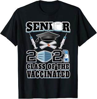 Class Of 2021 Mask Seniors Vaccination Graduation Decoration T-Shirt