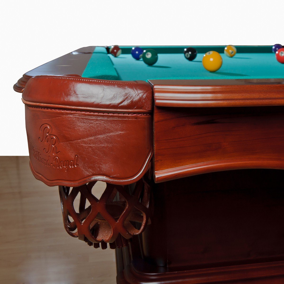Mesa de billar modelo Avalon 8 pies con goma K-55 y tela a elegir, color azul eléctrico