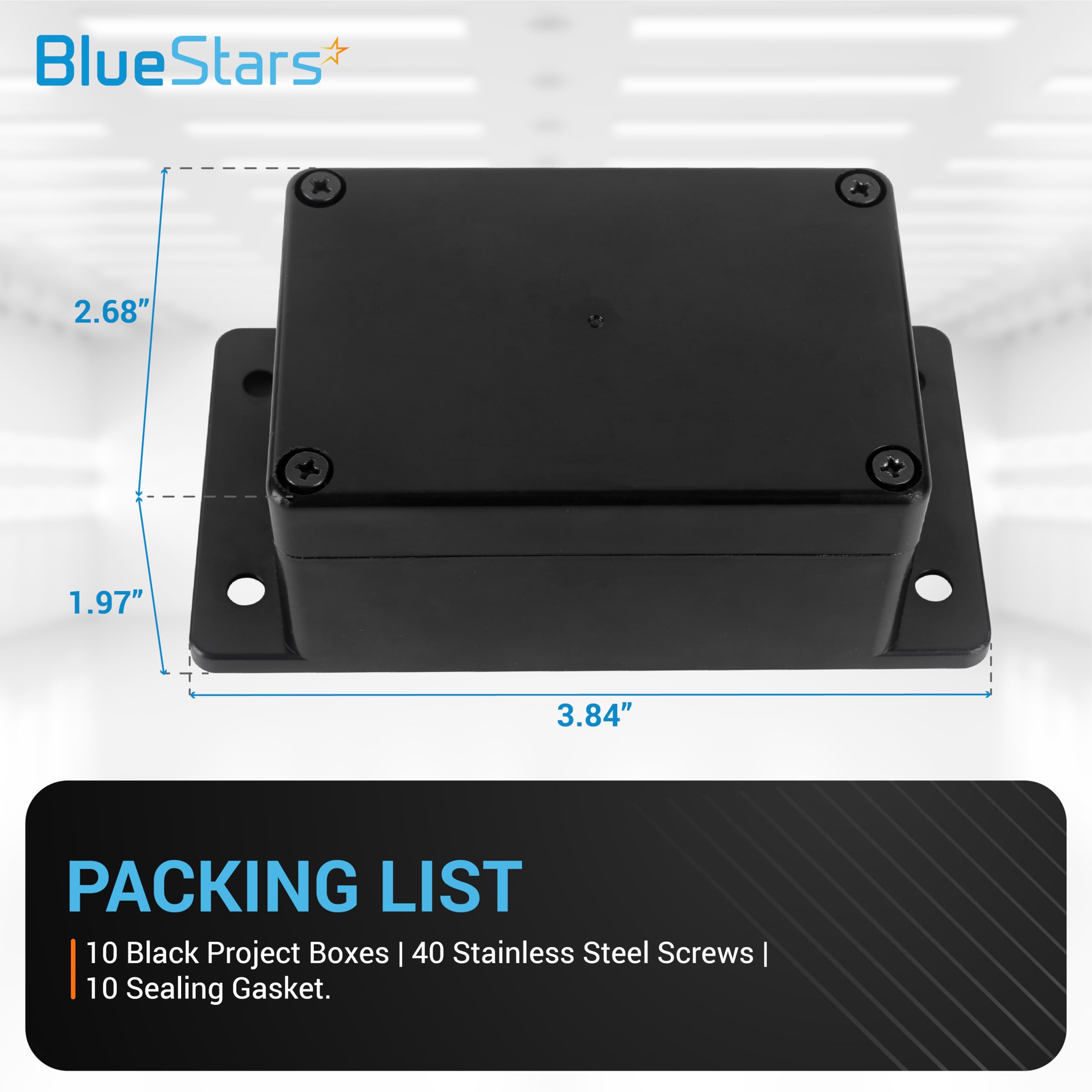 BlueStars 2-Pack IP65 Project Enclosure Box – Fixed Ear, Water & Dust Resistant