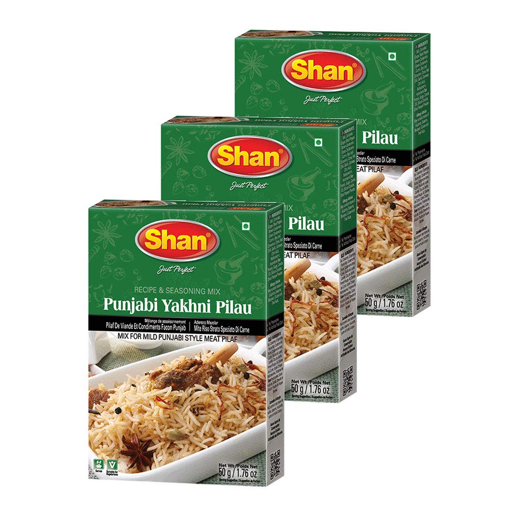 Shan Punjabi Yakhni Pilau Masala Powder 50g – Biryani Spice Mix for Meat Pilaf, Indian Seasoning for Chicken & Mutton – Authentic Punjabi Flavor, No