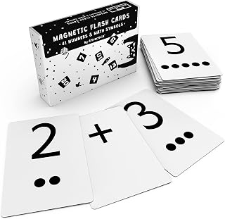 Magnetic Number Flash Cards - Large 0-25 Math Cards, Early Addition and Subtraction, Multiplication, Division and Symbols, for Classroom Teachers, Homeschool, Toddlers, Kids and Adults