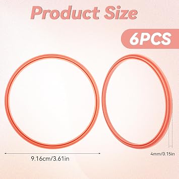 6pcs Gasket Replacement for Owala 40oz Tumbler, Rubber Lid Seal Ring Water Bottle Accessories Replacement Part Compatible with Owala 40oz Stainless Steel Cup (Grapefruit)