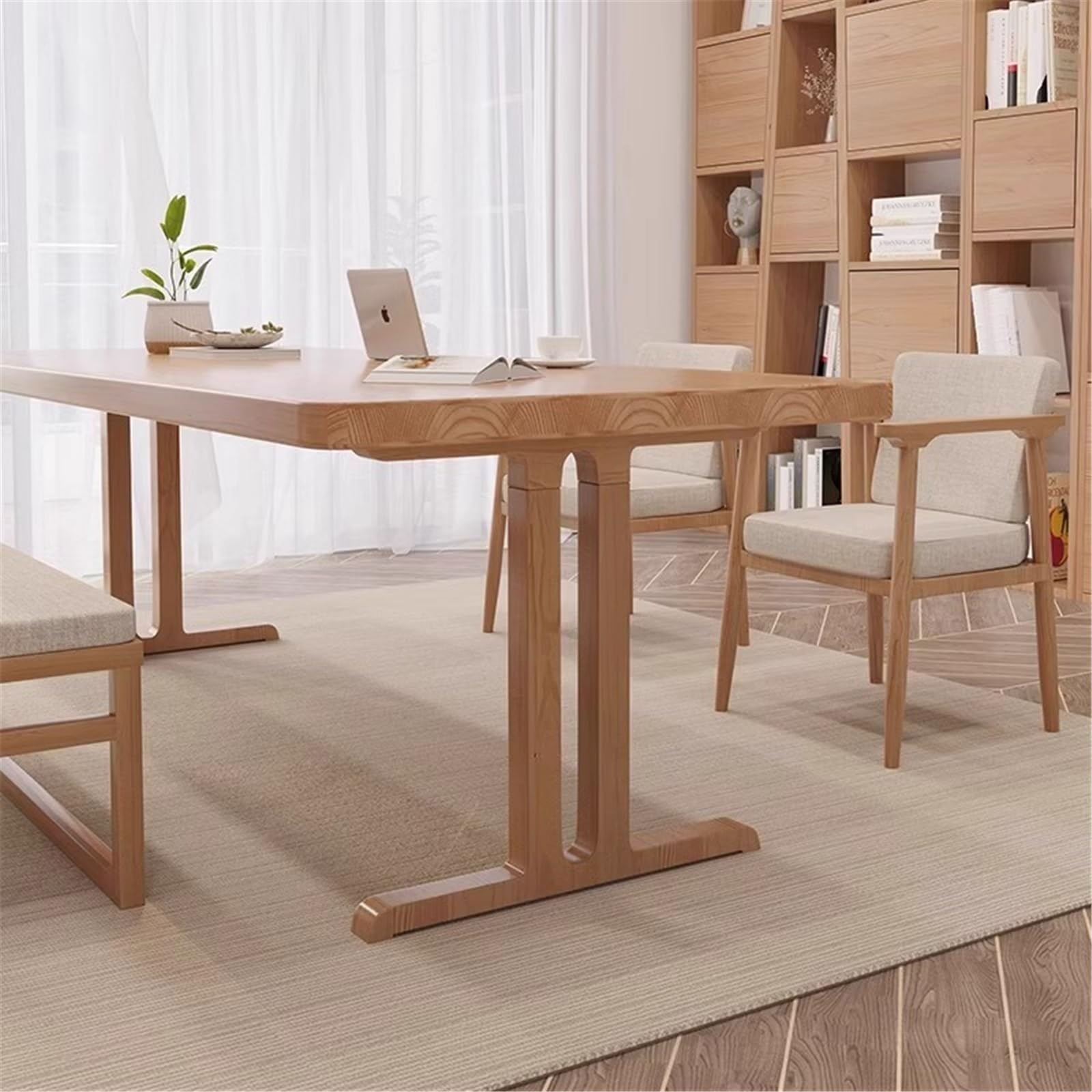 Acrittura Tavolo da pranzo rettangolare semplice con scrivania in legno(XL)