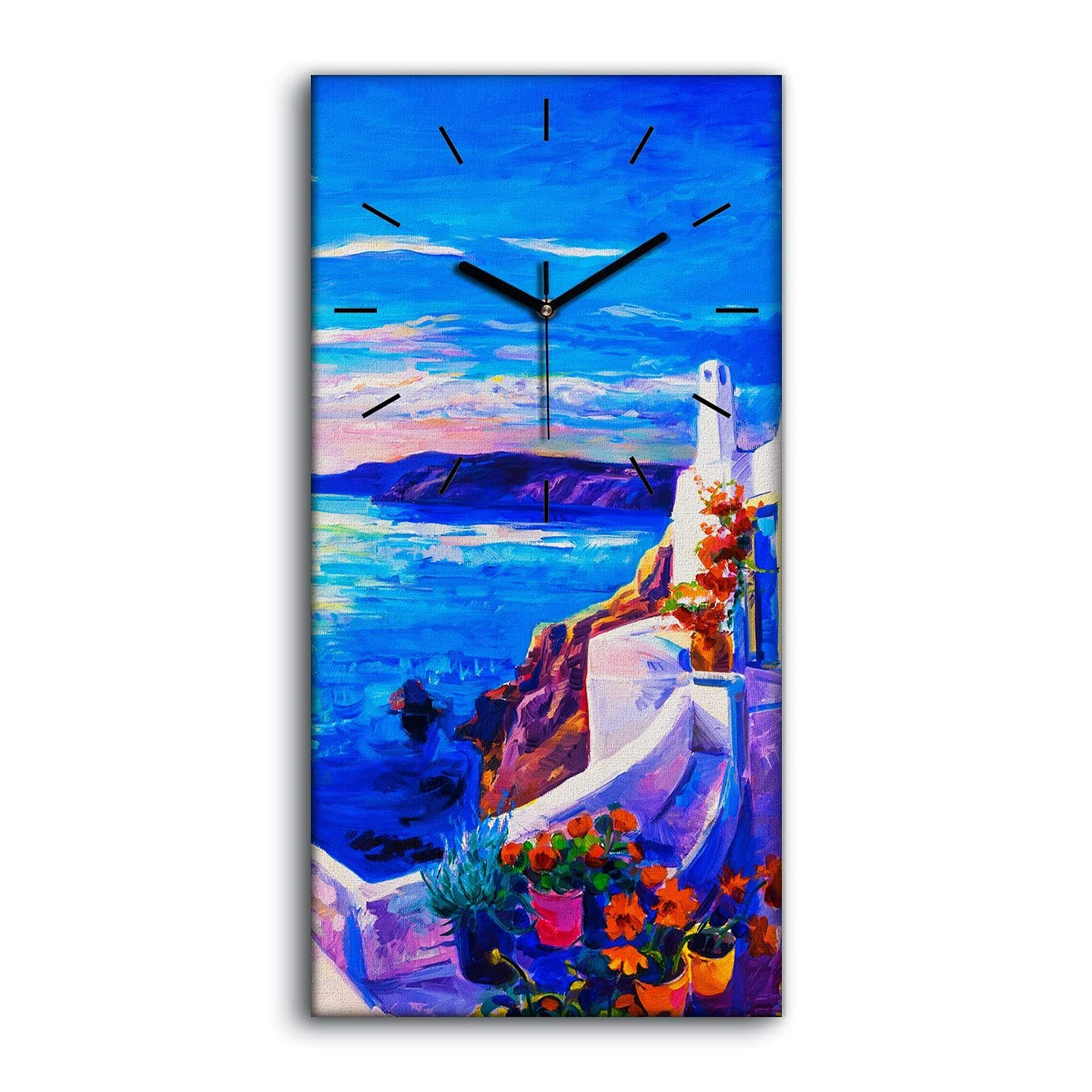 Horloge sur toile paysage de mer pour instaurer une ambiance zen et silencieuse dans votre salon