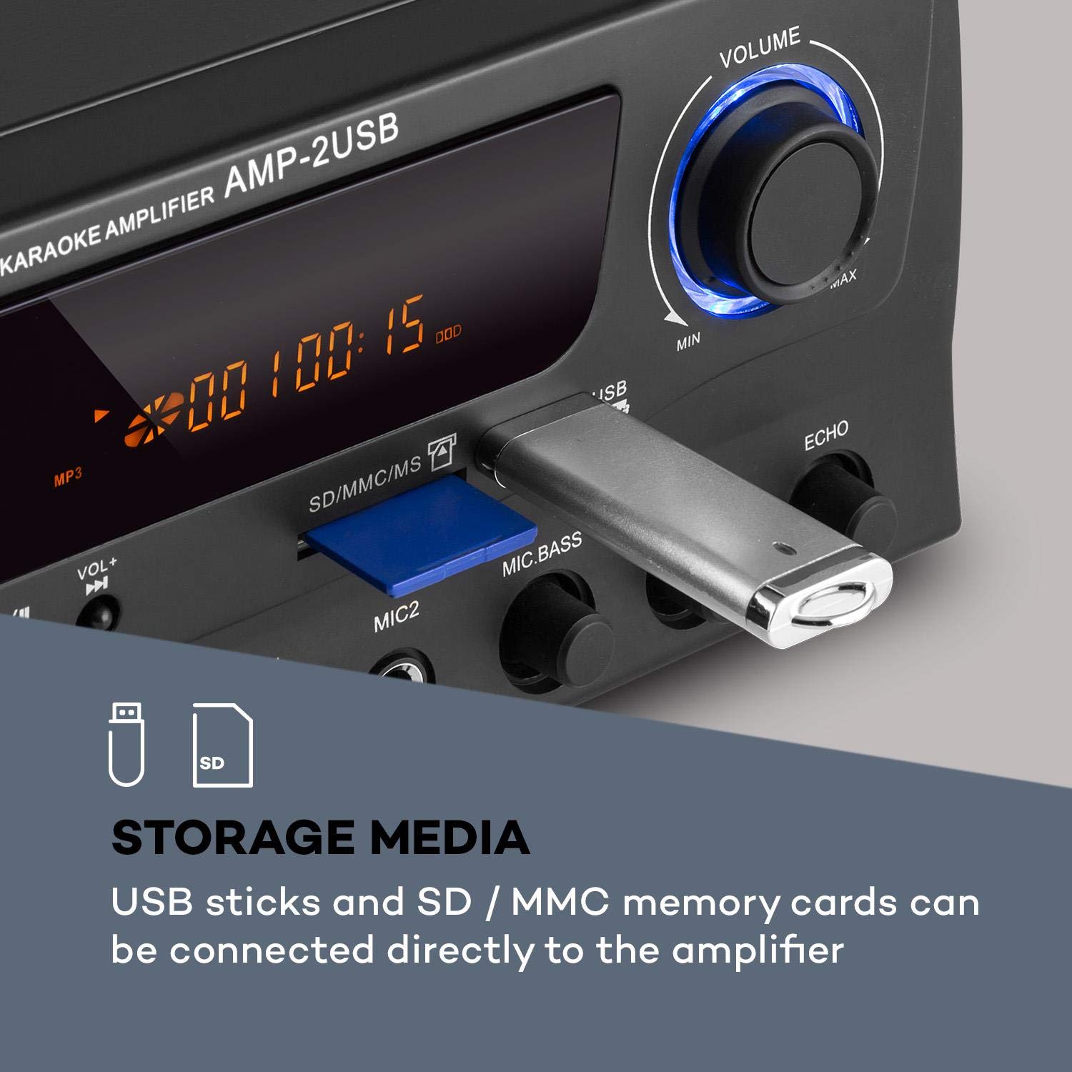 Buy AUNA Amp2 BT HiFi Amplifier 2 x 50 W RMS, Bluetooth, USB, 2 x