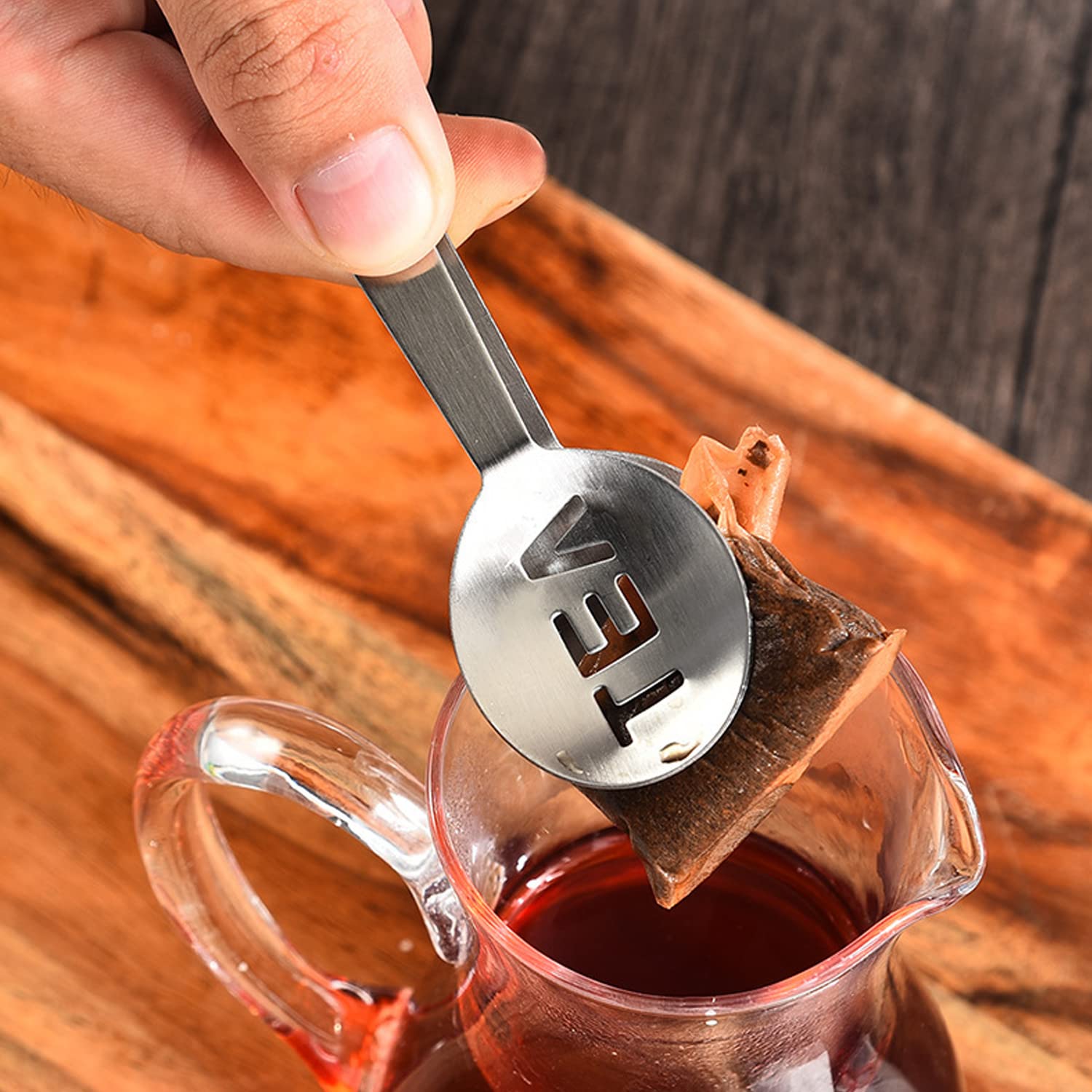 Presse-sachet De Thé En Inox - Lot De 2, Cuillère à Thé Avec Pince, Pratique Pour Infuseur à Thé En Vrac