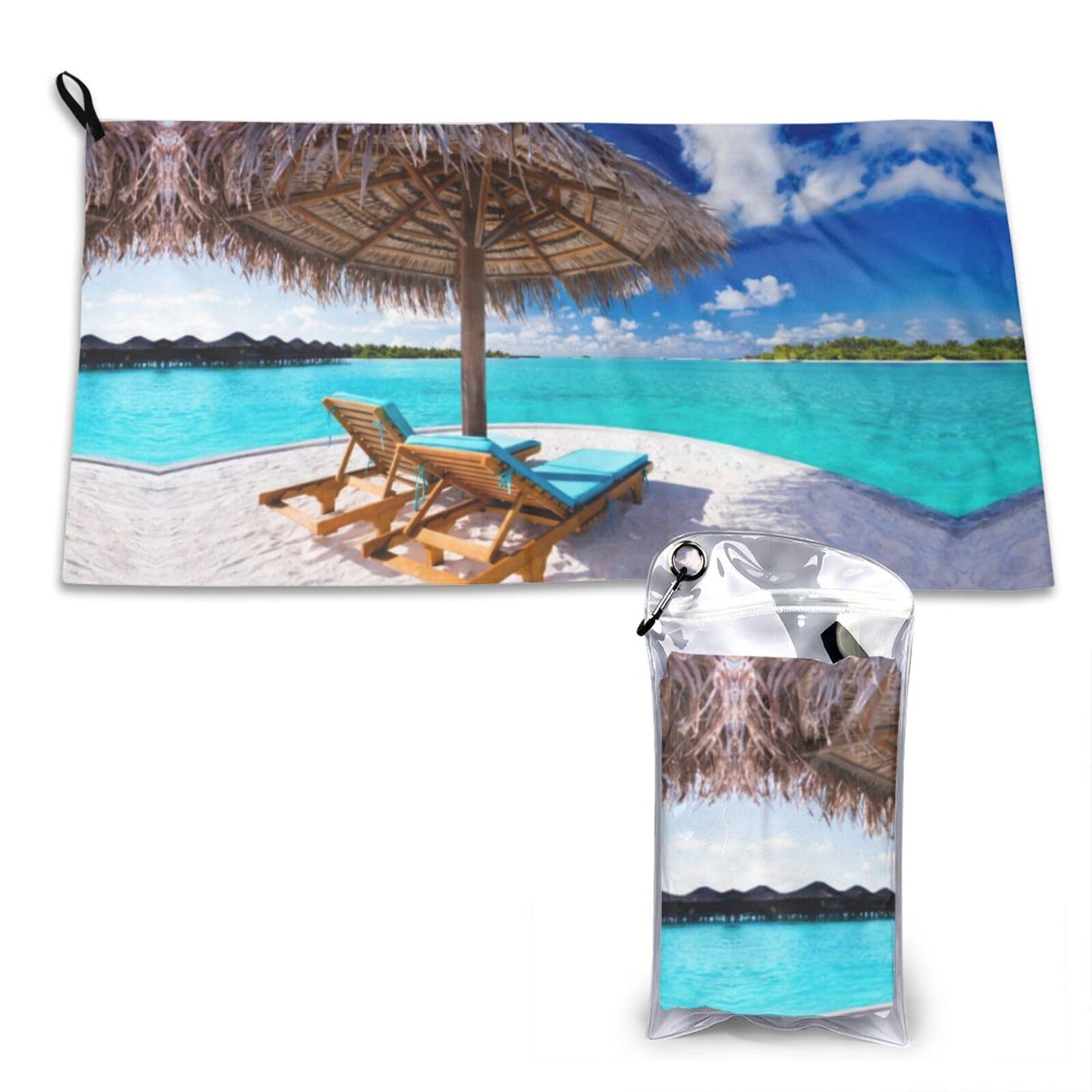 WXWJSHMGC Tropical Beach Print Cooling Towel, Gym Towel,Cooling Towels For Neck, Soft Breathable Travel Cool Towel,Sports Towels For Gym,Camping