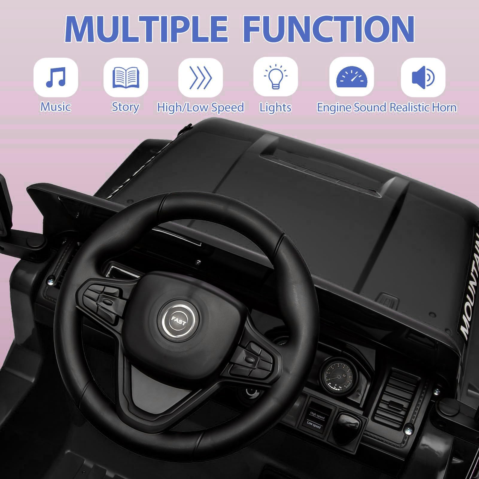 Voiture Electrique Enfants 12V avec 2,4 GHz Télécommande, Musique, Lumières LED, Klaxon, Batterie 12 V4.5 AH, Voiture Electrique pour Enfants 3-5 Ans