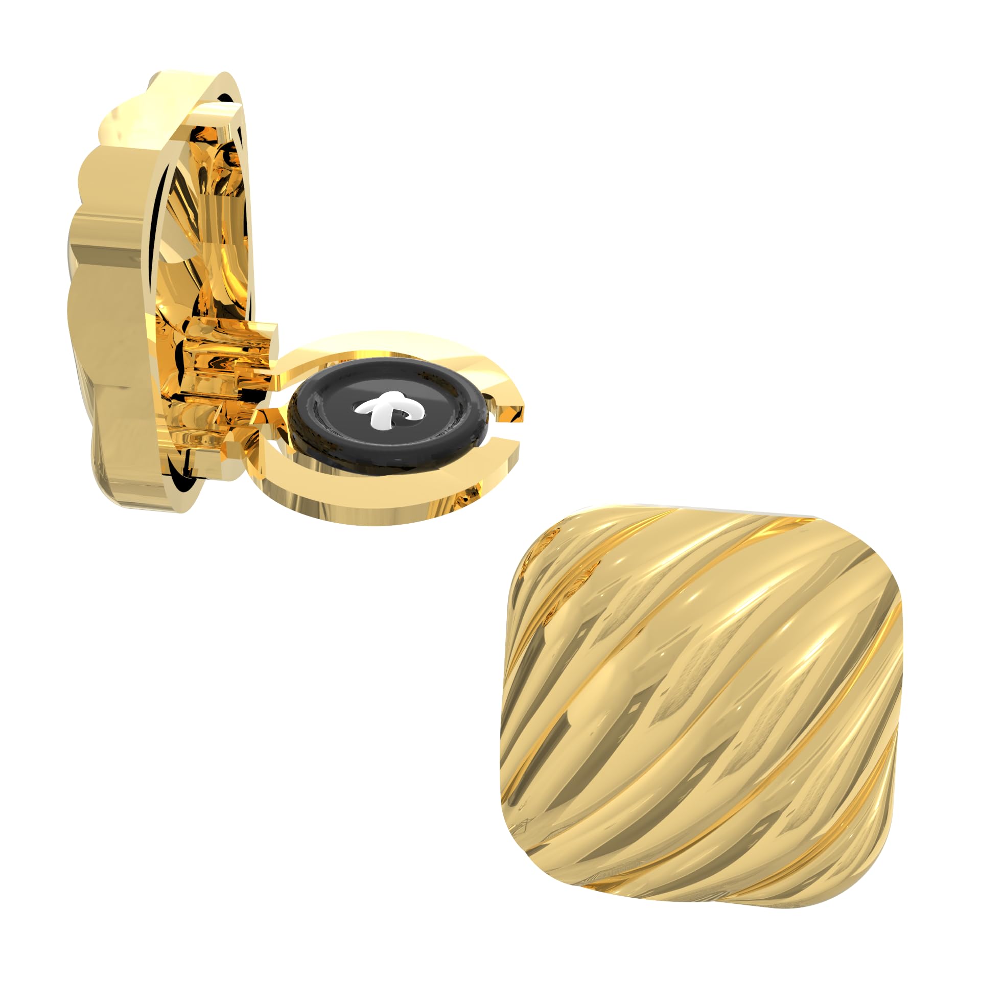 The Smart Buttons – Snap-on Shirt Button Cover Cufflinks Set for Men - Gold colour Plated Waves Style (B0CBMNGQP1) Amazon Price History, Amazon Price Tracker