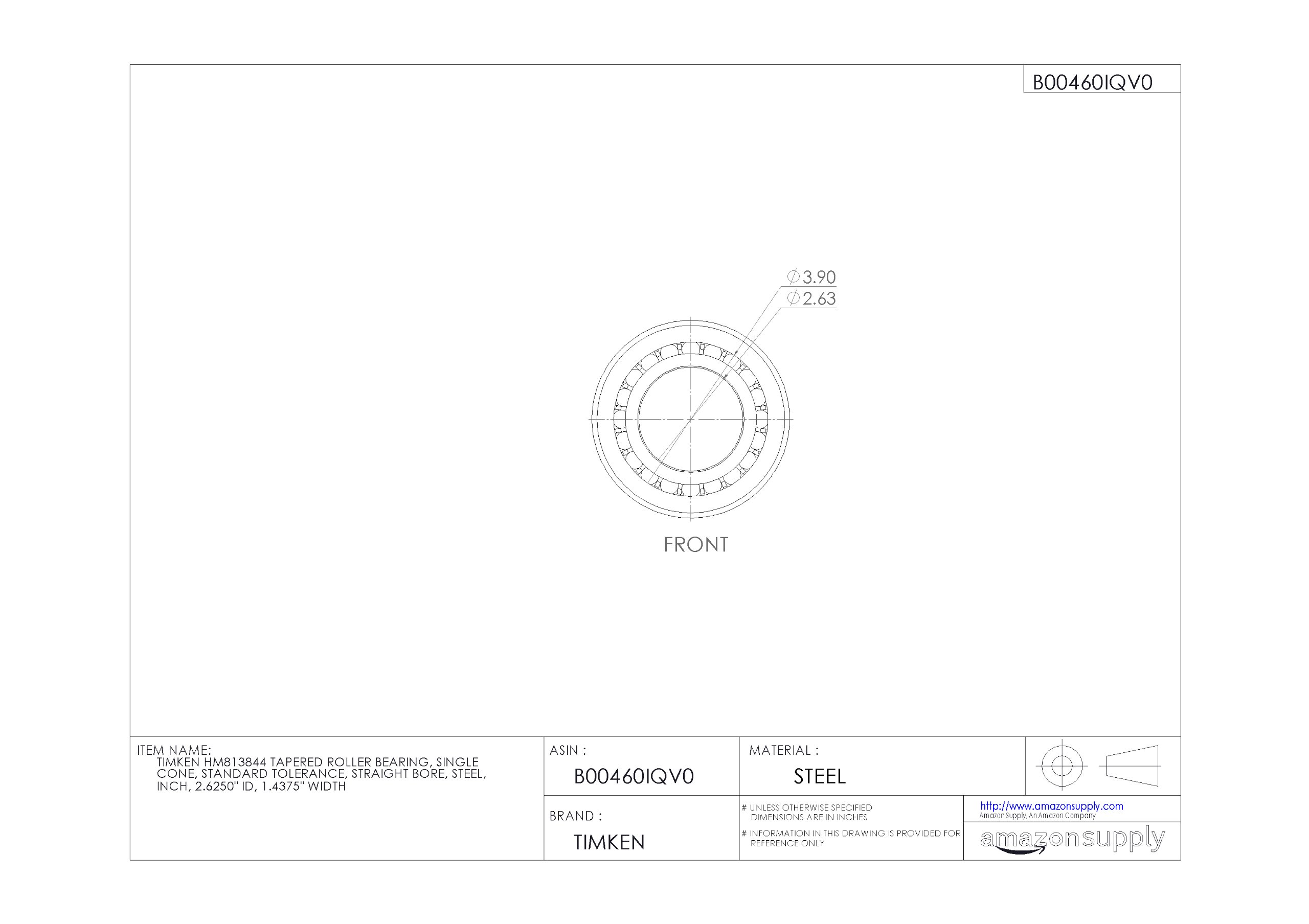 Amazon.com: Timken Tapered Roller Bearing Cone - HM813844 