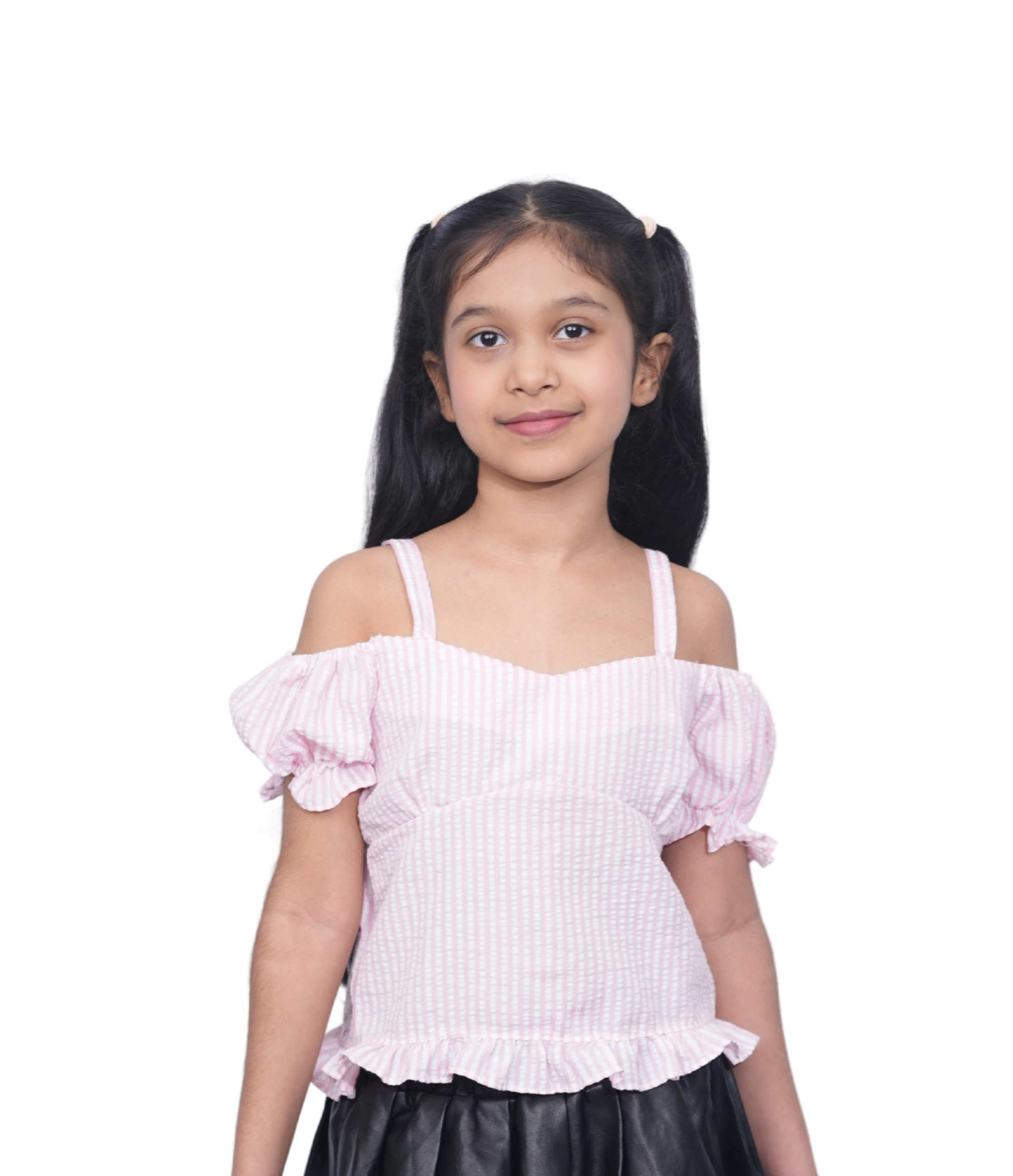 Girl's Square Neck Casual Top Regular Fit Solid Cotton (7-8 Years)-image-21