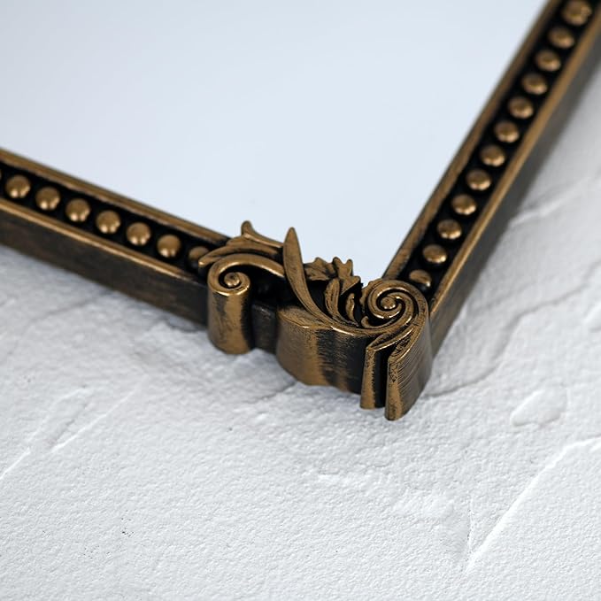 Espejo Arqueado Vintage Dorado Plástico 26.99x21.01 cm miniatura 6