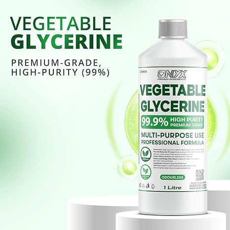 Pure Vegetable Glycerine 99.9% E422 EP/USP Food/Cosmetic Grade, Colourless & Odourless (1 Litre)