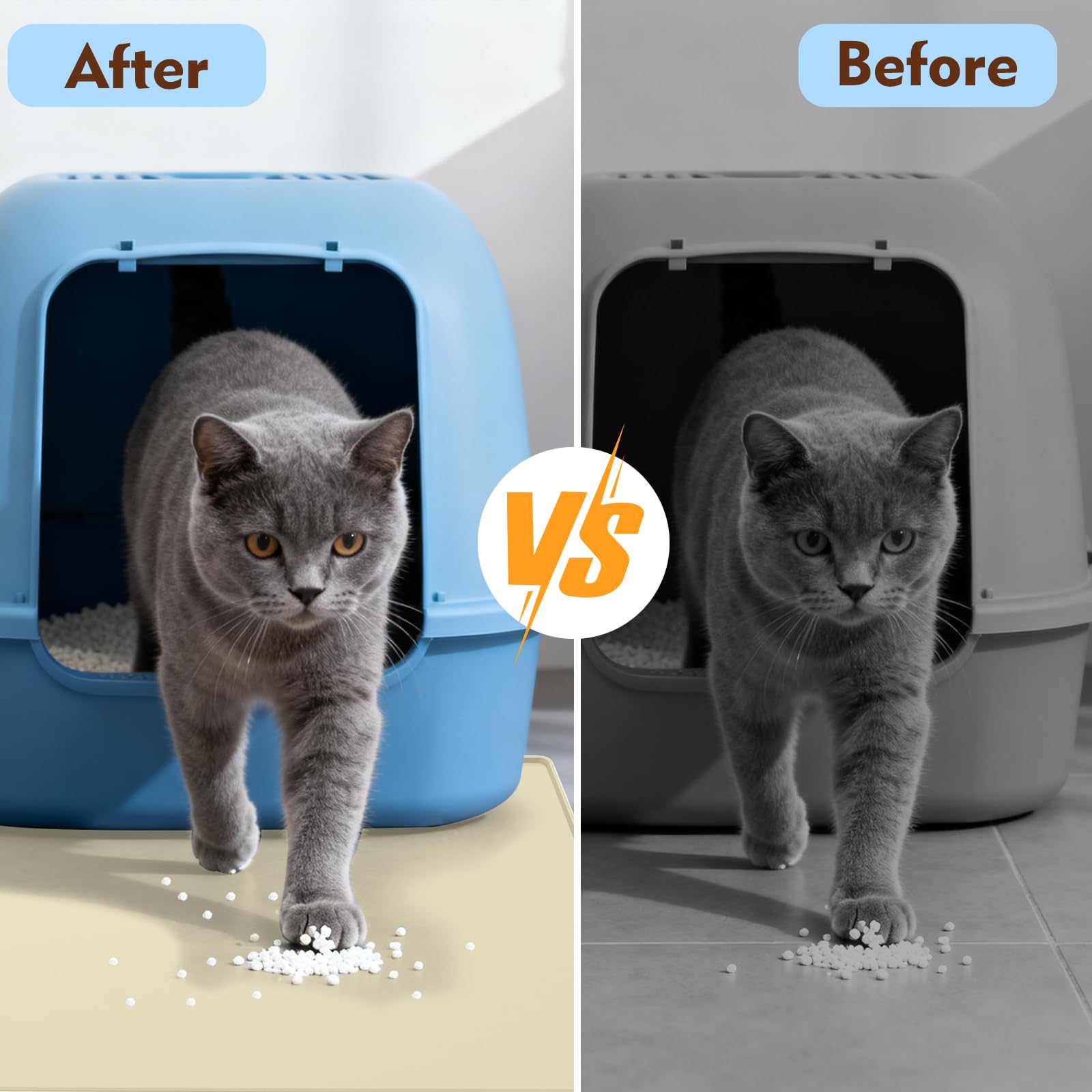 Tappetino per lettiera per gatti 60 * 40 cm, materiale in morbido silicone, facile da pulire, impermeabile, antiscivolo, tappetino resistente per interni e giardino