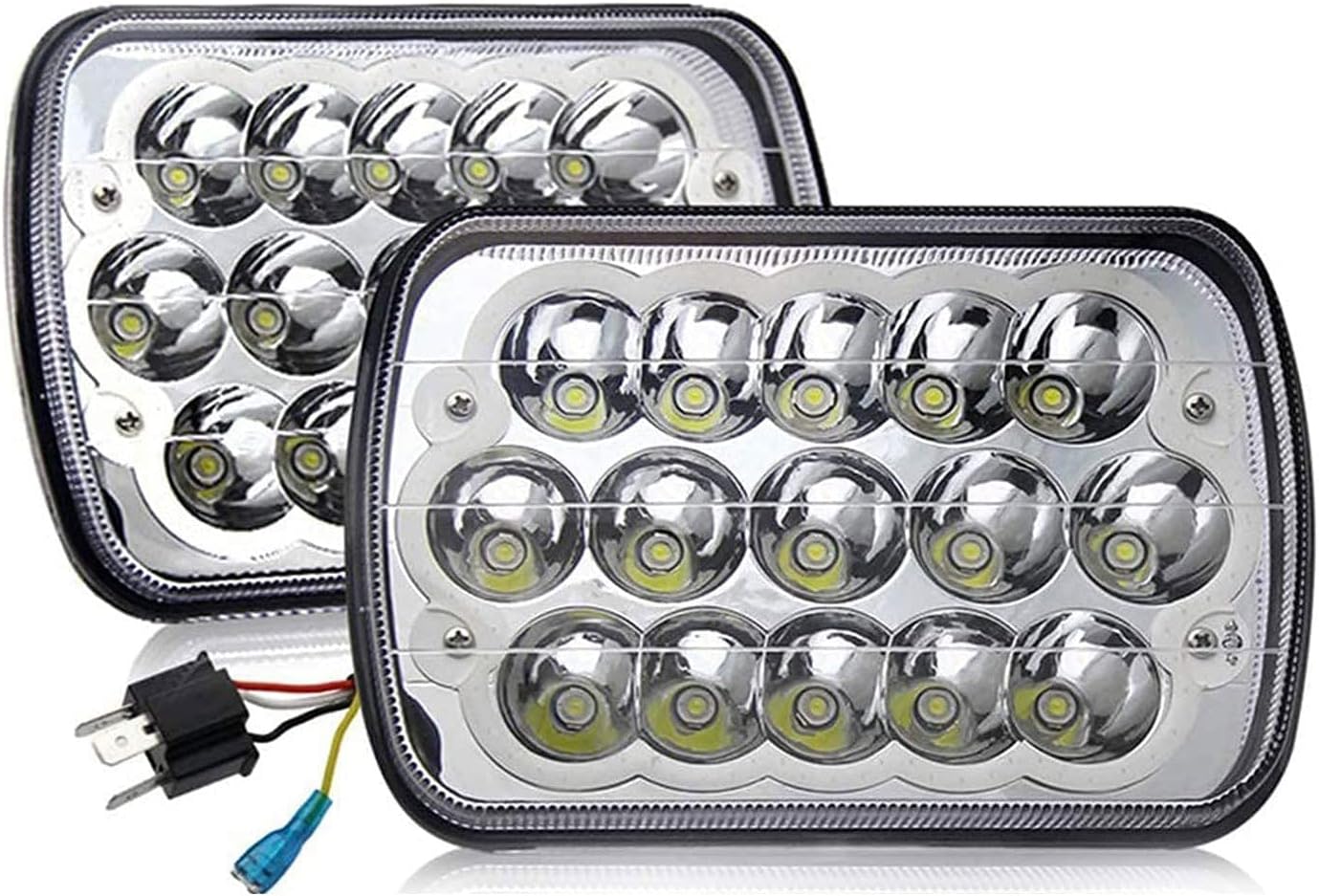 ROLINGER 2PCS H6054 Led headlights Pair 7x6 Led headlight 5x7 Led