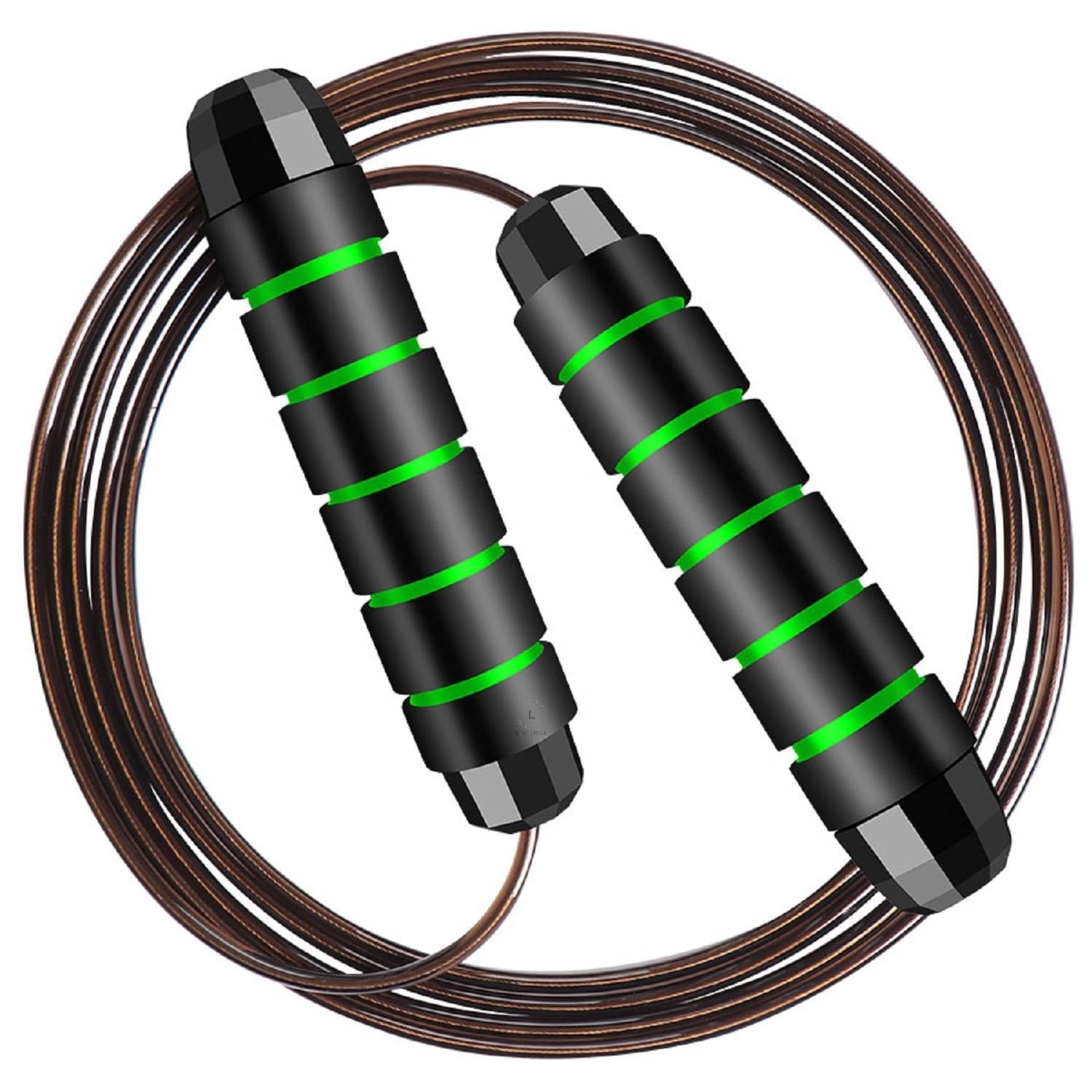 LACOPINE Adjustable Tangle Free Rapid Speed Skipping Rope For Home Exercise And Fitness (GREEN)