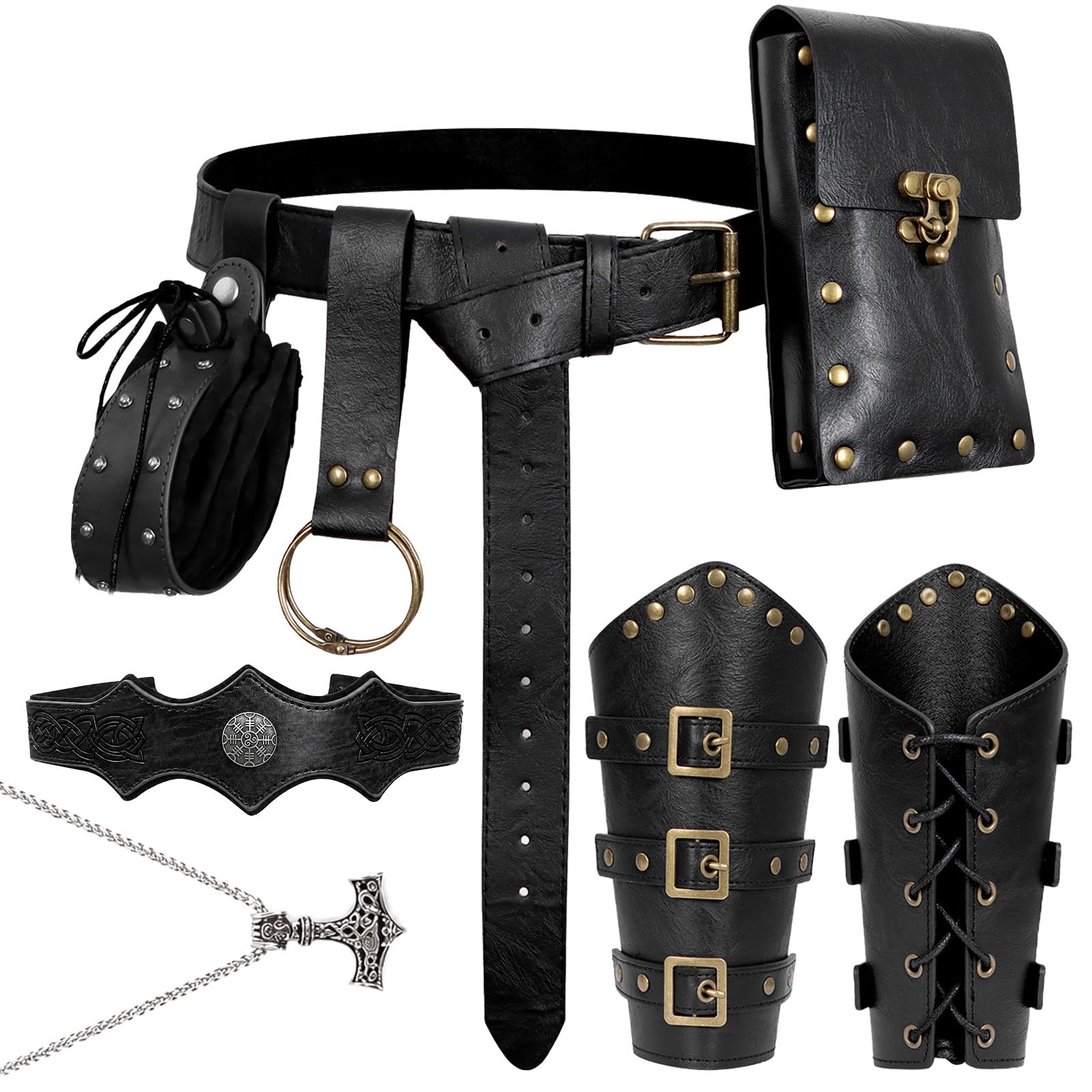 Renaissance Belt Pouch Set Medieval Pirate Ren Faire Accessories