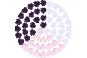 60 Pieces Rose Quartz Heart Crystal Love Stones with Storage Box