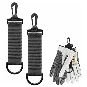 FCOUIID Golf Glove Holder Belt Keeper Strap with Tee Slot, Dual Loops & Keychain Ring, Lightweight Golf Accessory and Gift for Golfers, 4" L x 3" W, 2 Pcs