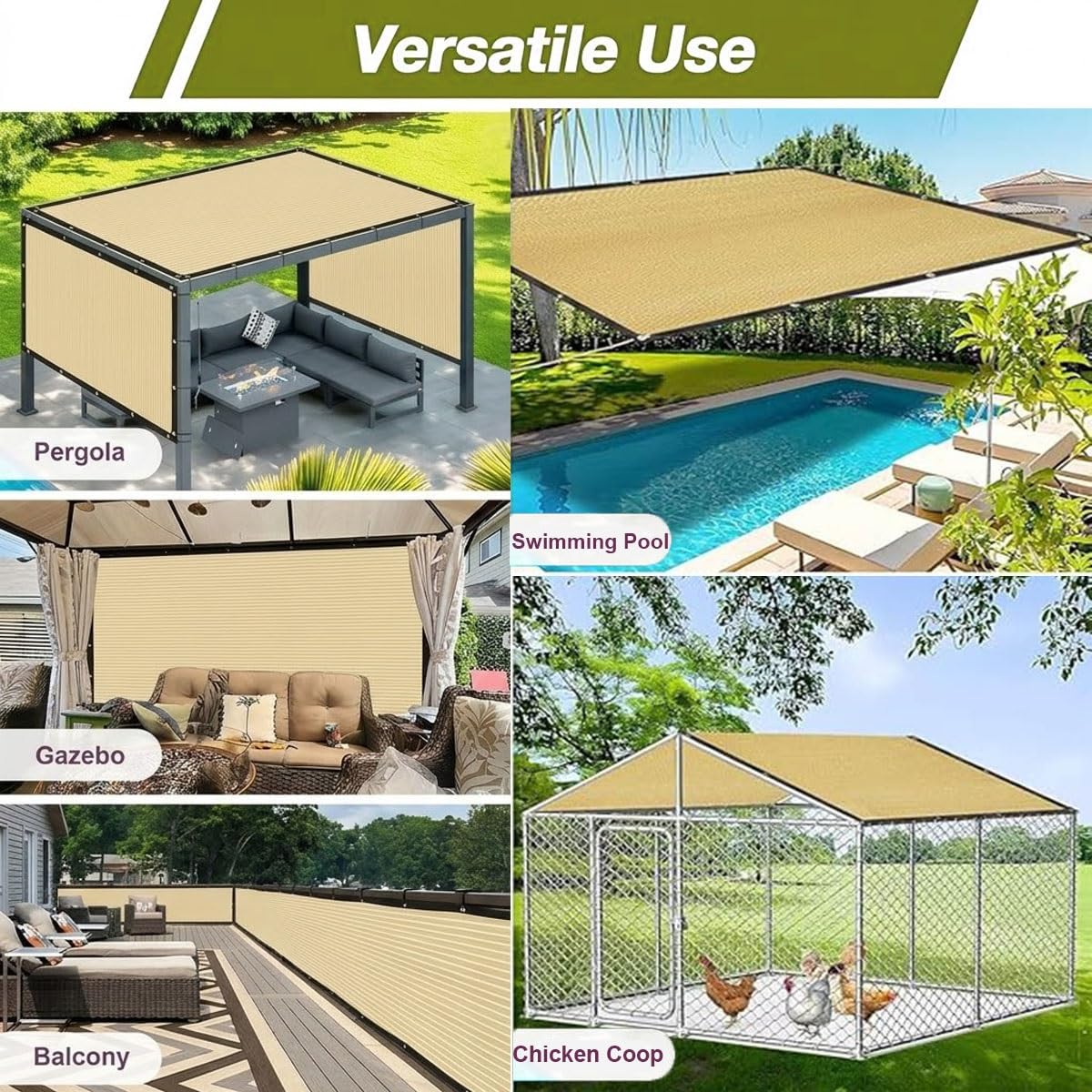 90% Sun ewith przelotki, plandeka siatkowa do ogrodu PeraGarden Vetables (16' x 20' 5x6m)