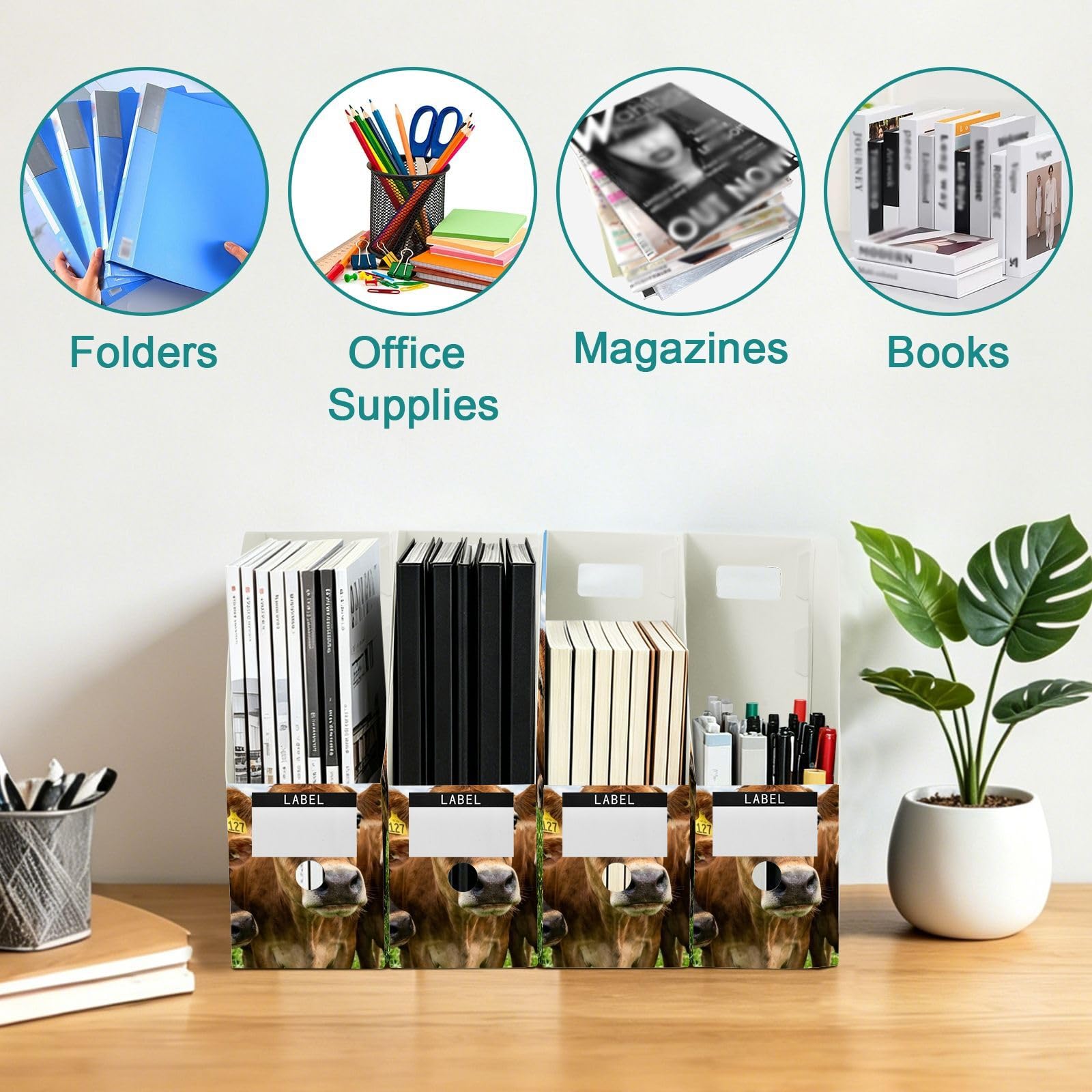 Organiseur de papier de bureau Cool Cow Blue