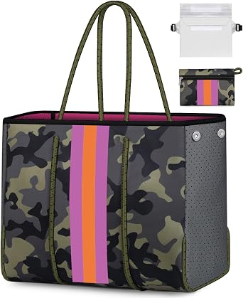 IBFUN Neoprene Tote Beach Bag for Women Teacher Nurse Laptop Work Tote