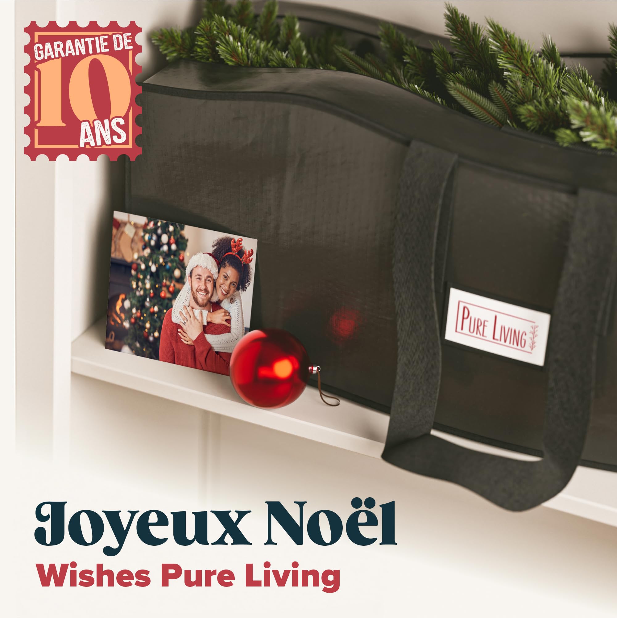Sapin de Noël Artificiel Premium 90 cm - Gagnant du Test - Réalisme Exceptionnel, Branches épaisses, livré avec Support en Bois et Sac de Rangement – Pure Living