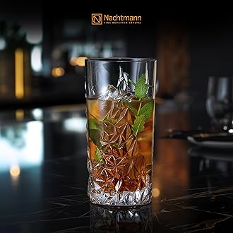 Nachtmann Sculpture 14 oz Long Drink Glasses – Set of 4 Lead-Free Crystal Drinkware, Stylish Design for Cocktails & Beverages, Elegant Stemware for Dining, Entertaining, Parties & Special Occasions