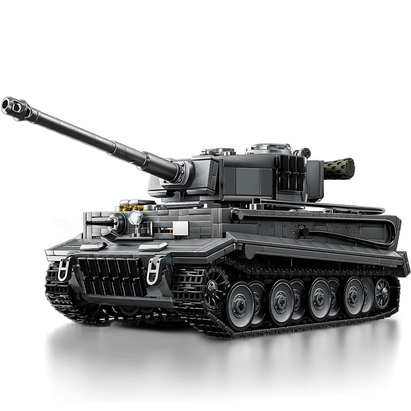 Finger Rock Military Tiger Tank Building Block Set, 1:28 1668PCS WW2 Technology Army Heavy Tanks Construction Combat Tank Cars Model Kit Creative Gifts for Military Fans Adults and Teenagers