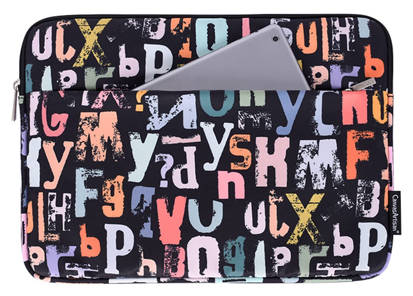 Funda para laptop de 14 pulgadas con dos bolsillos y diseño multicolor 7