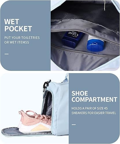 Miniatura 5 de Bolsa de lona de viaje, bolsas de fin de semana para mujeres y hombres, bolsa de transporte durante la noche, bolsa de hospital, bolsa de gimnasio