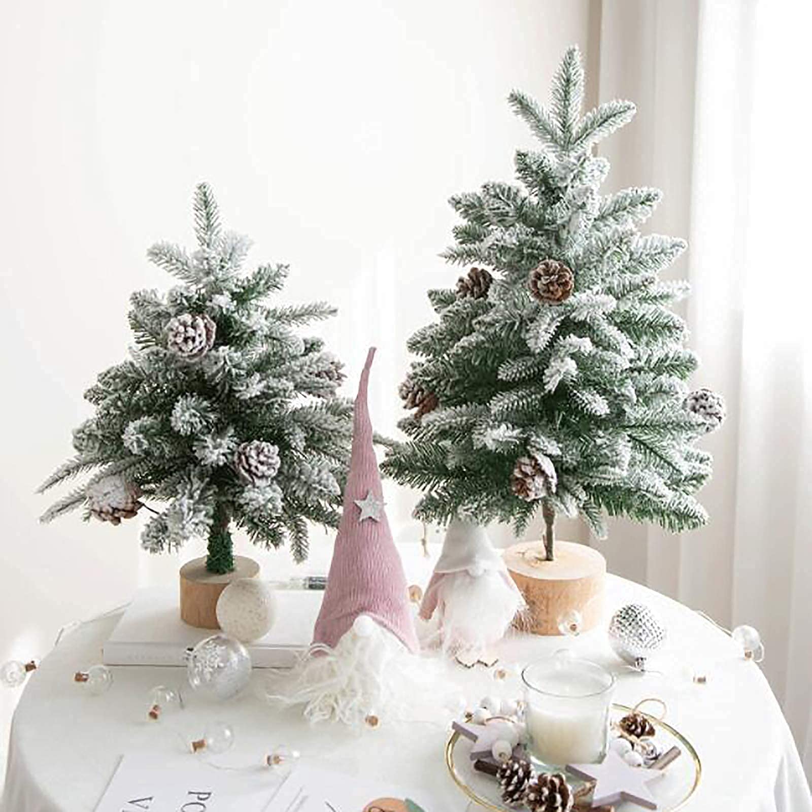 Amazon.co.jp: 小さな雪のクリスマスツリー 松ぼっくりとベリー付き