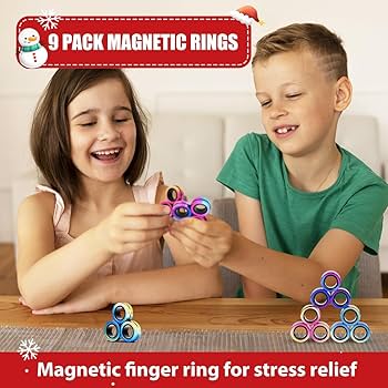 Amazon.com: Jawhock 9 Pack Magnetic Rings Fidget Toy Set, Magnetic